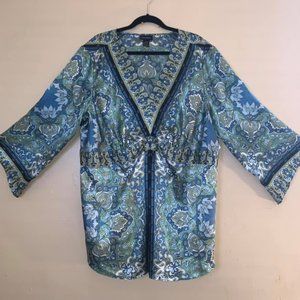 Bell Sleeve Multi Colored Blouse